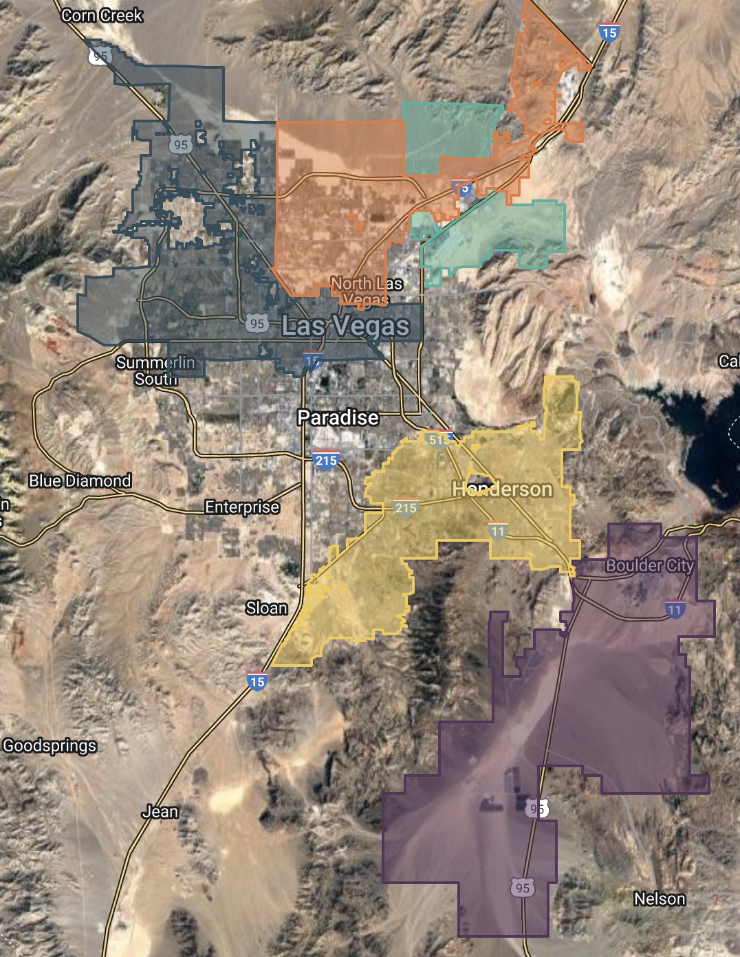 Las Vegas area map