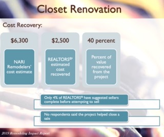 how to get the highest price when selling house closet renovation